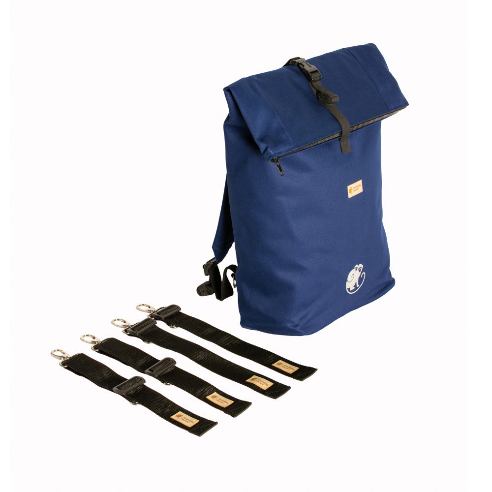 Monkey Mum® Sac à dos intégré en sergé pour porte-bébé Carrie - Bleu marine