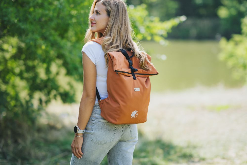 Monkey Mum® Sac à dos intégré en softshell pour porte-bébé Carrie - Feuilles d'automne