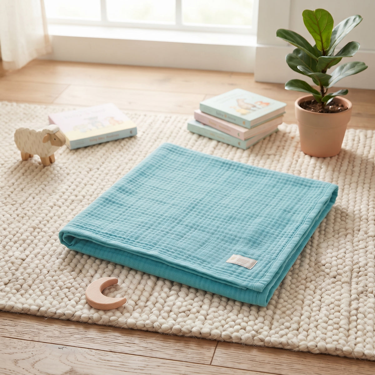 Couche en mousseline Monkey Mum® - Menthe