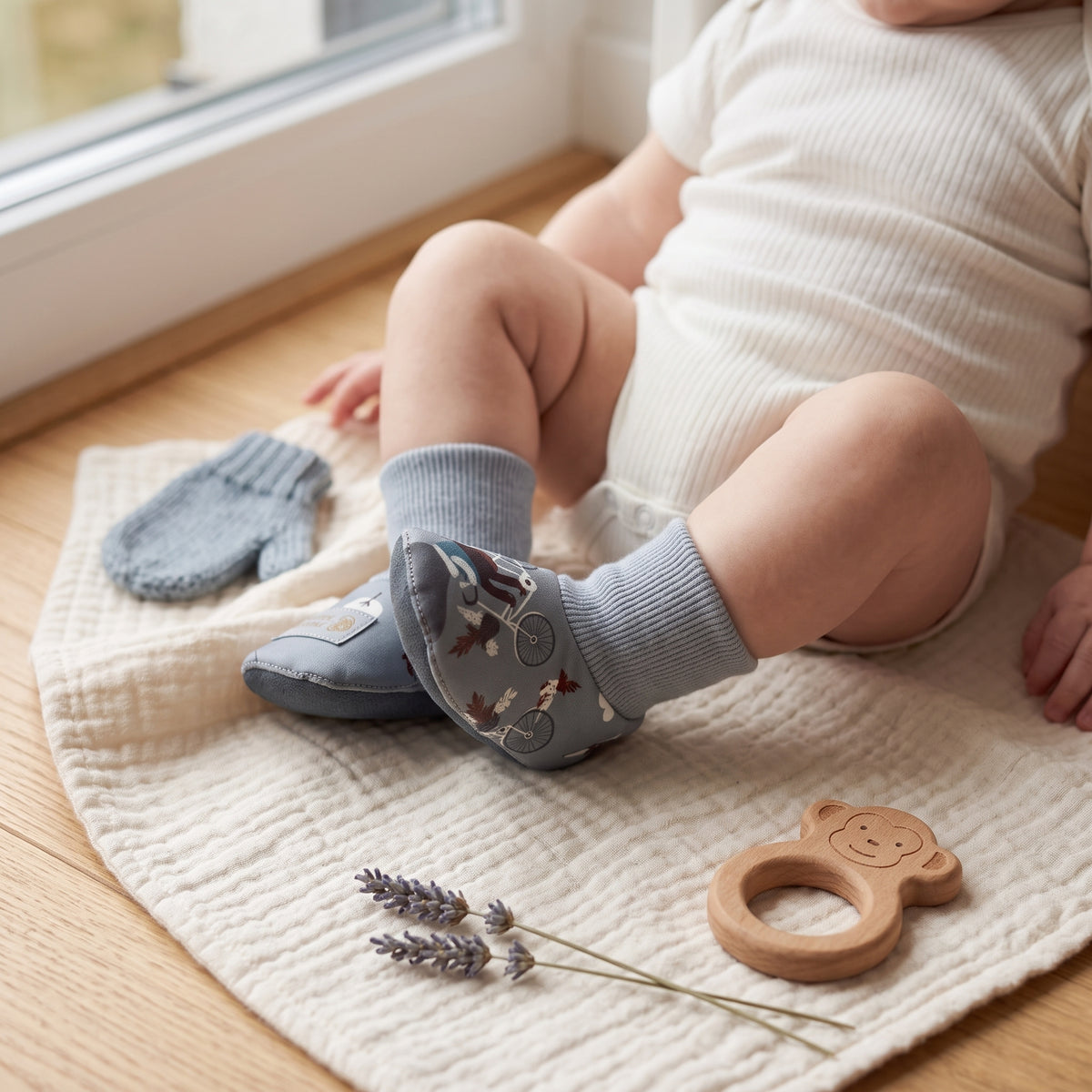 Monkey Mum® Chaussons softshell avec membrane - Loups à vélo