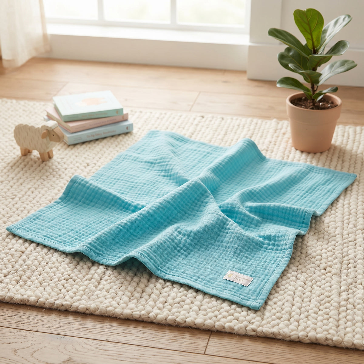 Couche en mousseline Monkey Mum® - Menthe