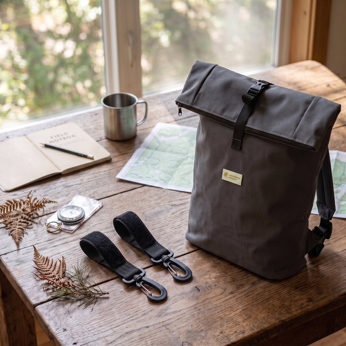 Monkey Mum® Sac à dos en softshell pour poussette – Voyage mystérieux