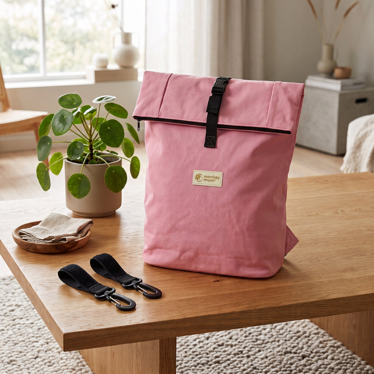 Monkey Mum® Sac à dos en softshell pour poussette – Barbe à papa
