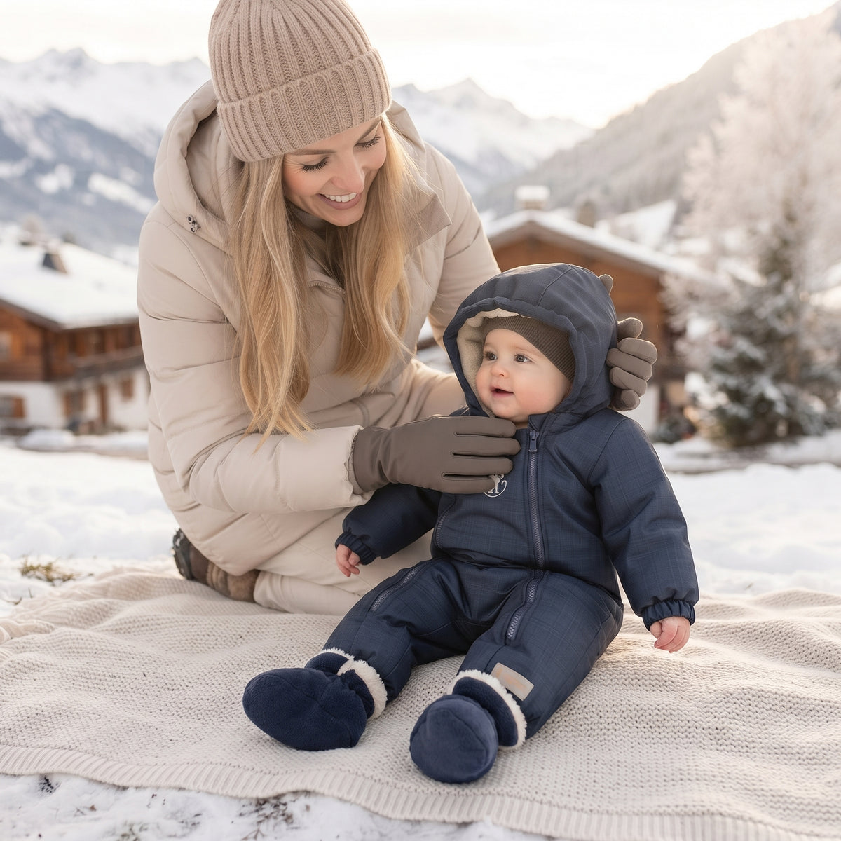 Monkey Mum® Combinaison d’hiver softshell pour enfant avec laine d’agneau - Veillée de conte de fées, 2e qualité - taille 62/68