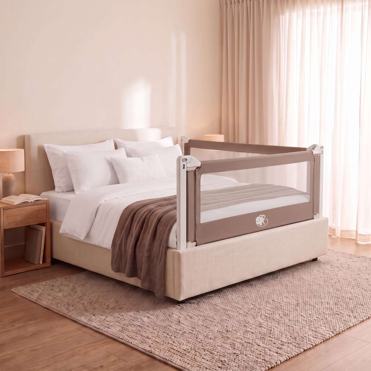 Housse pour barrière de lit Monkey Mum® Popular – Gris foncé