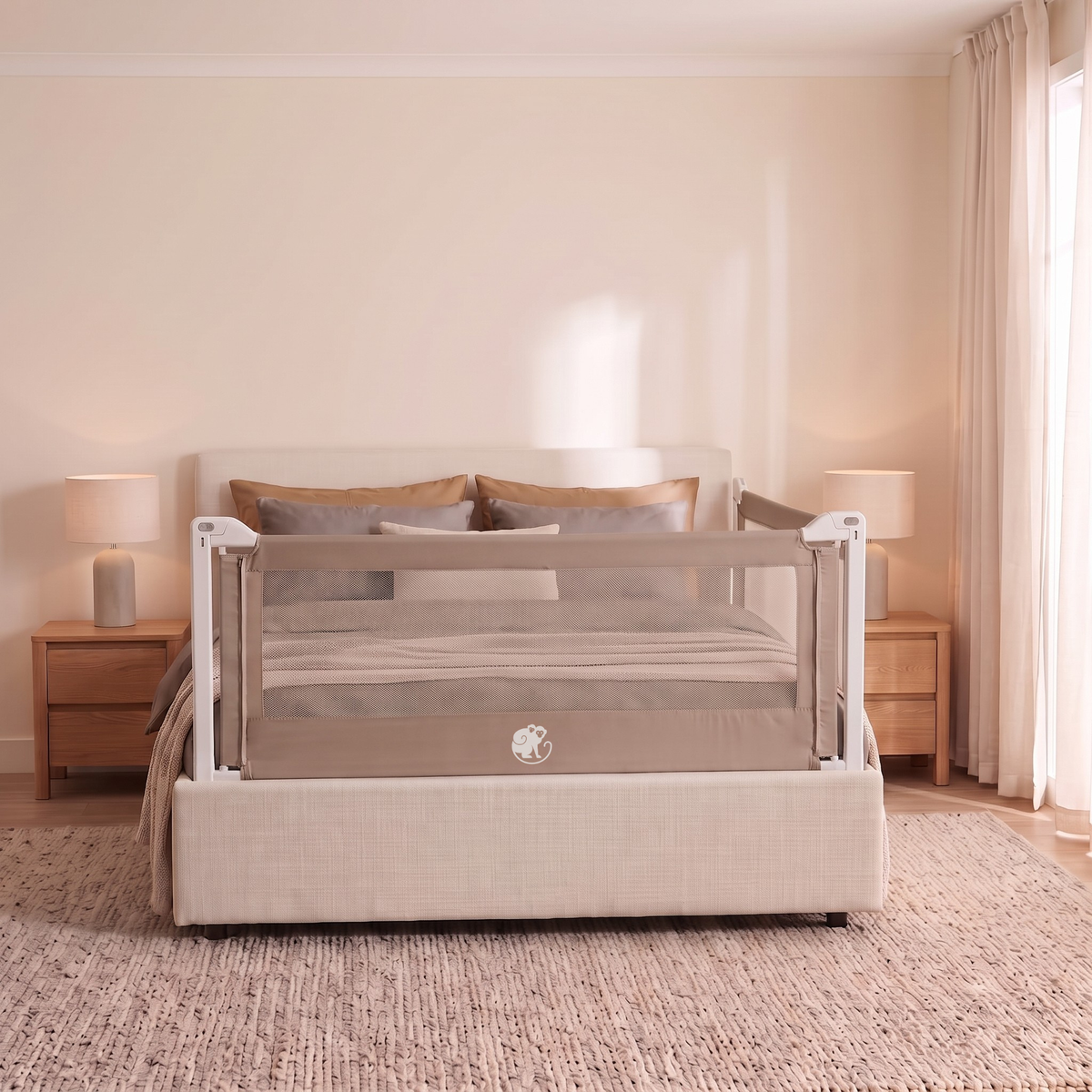 Housse pour barrière de lit Monkey Mum® Popular – Gris foncé