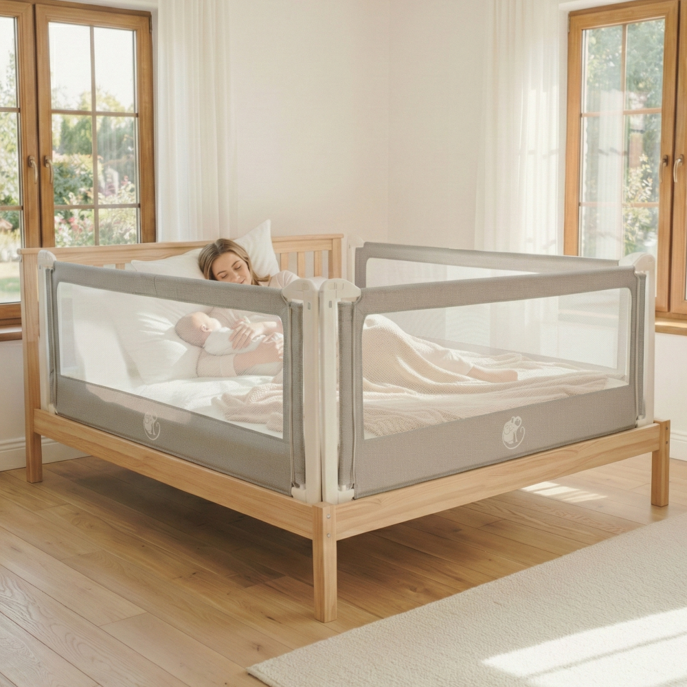 Barrière de lit Monkey Mum® Popular - gris foncé - design - déballée