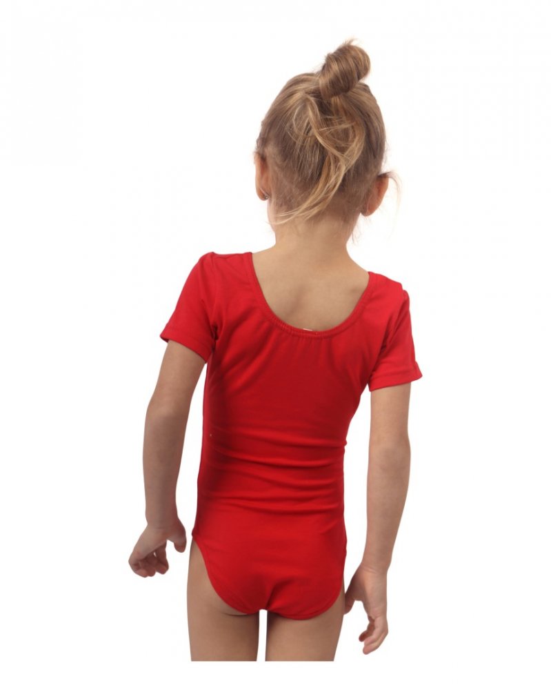 Maillot de gymnastique pour filles, rouge
