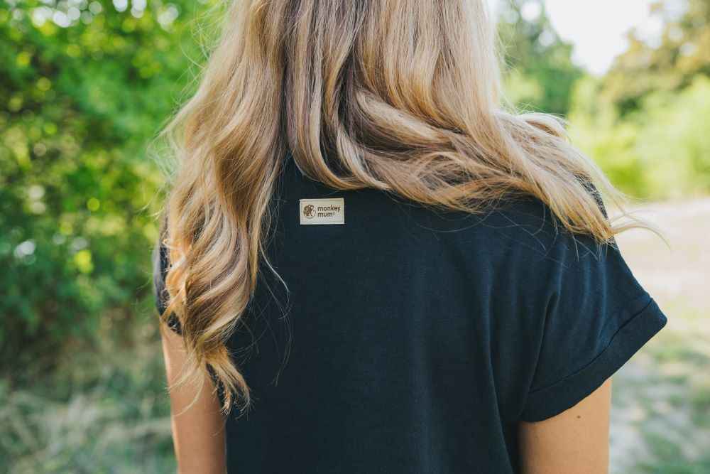 T-shirt d’allaitement Monkey Mum® noir - petit singe