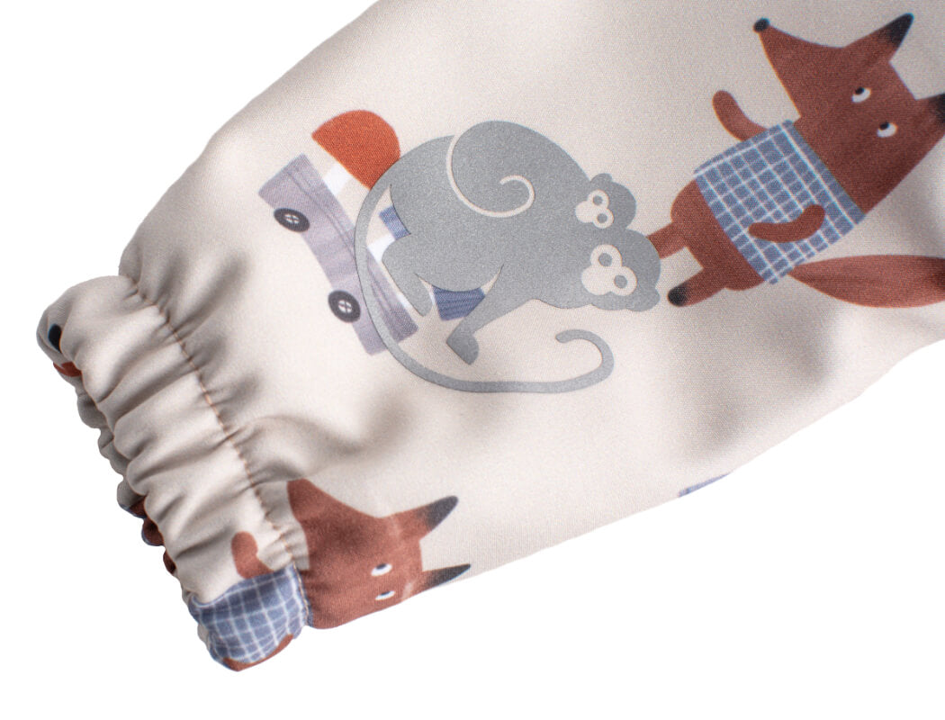 Pantalon enfant softshell avec membrane Monkey Mum® - Renards aux champignons