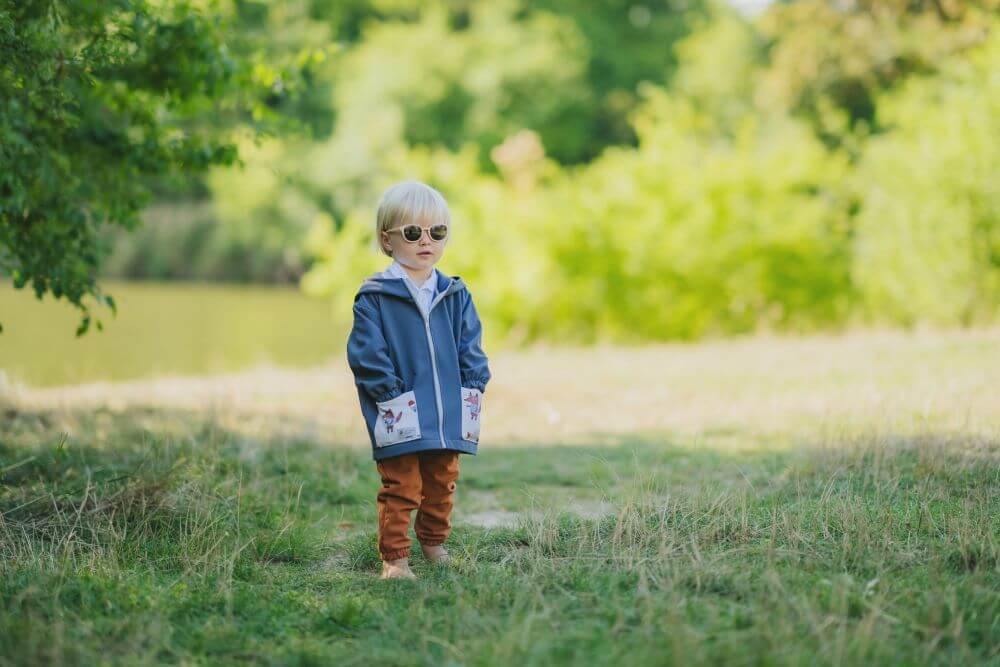 Pantalon enfant softshell avec membrane Monkey Mum® - Feuilles d’automne