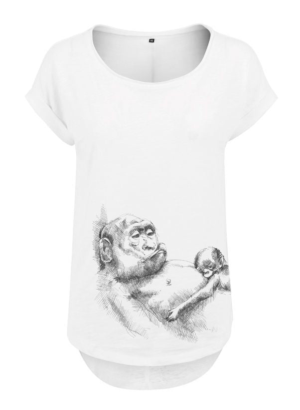 T-shirt d’allaitement Monkey Mum® blanc - petit singe