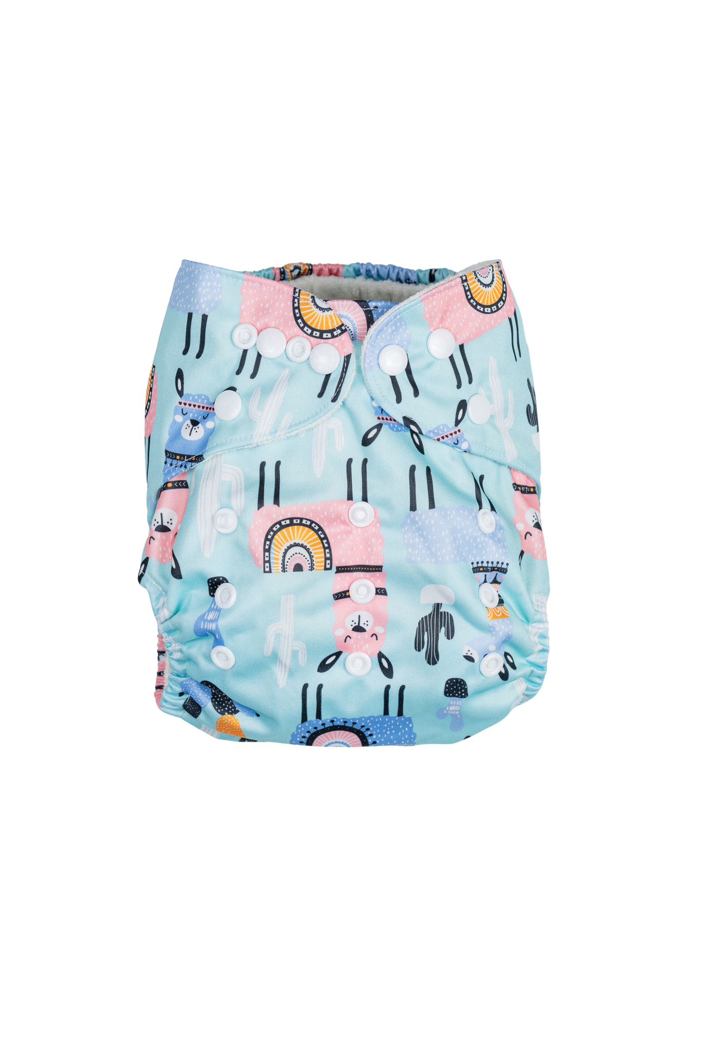 Couche lavable évolutive en bambou - Lama souriant