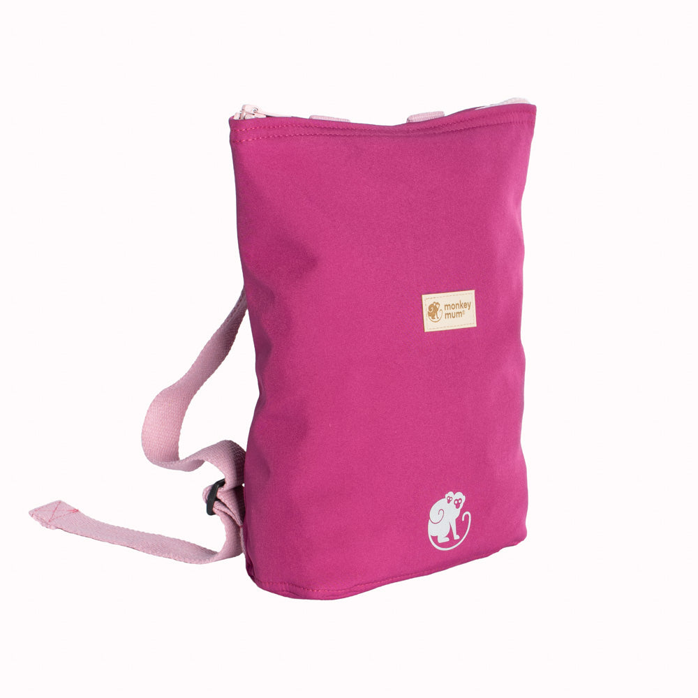 Petit sac à dos softshell pour enfant Monkey Mum® - Framboise juteuse