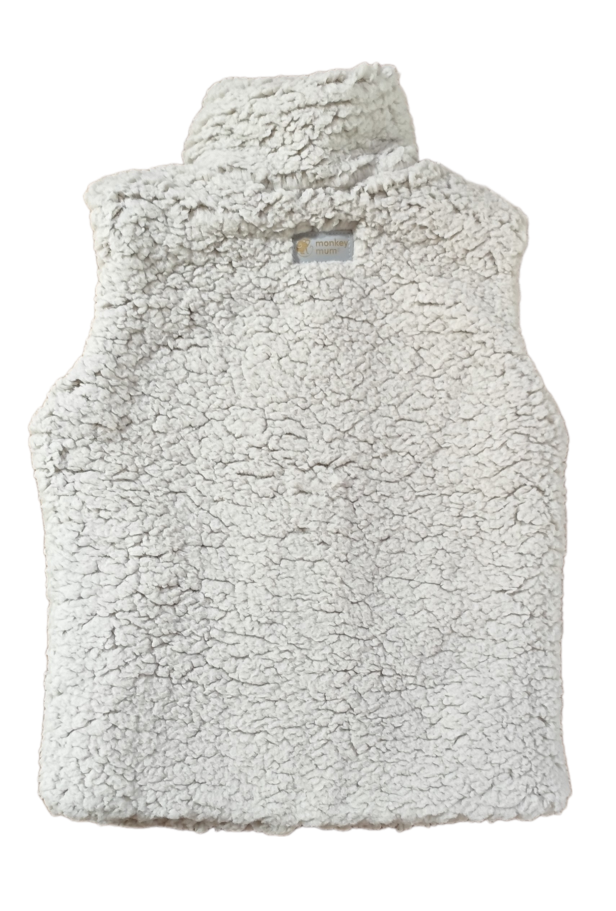 Veste en laine bouclée Monkey Mum® - Gris clair