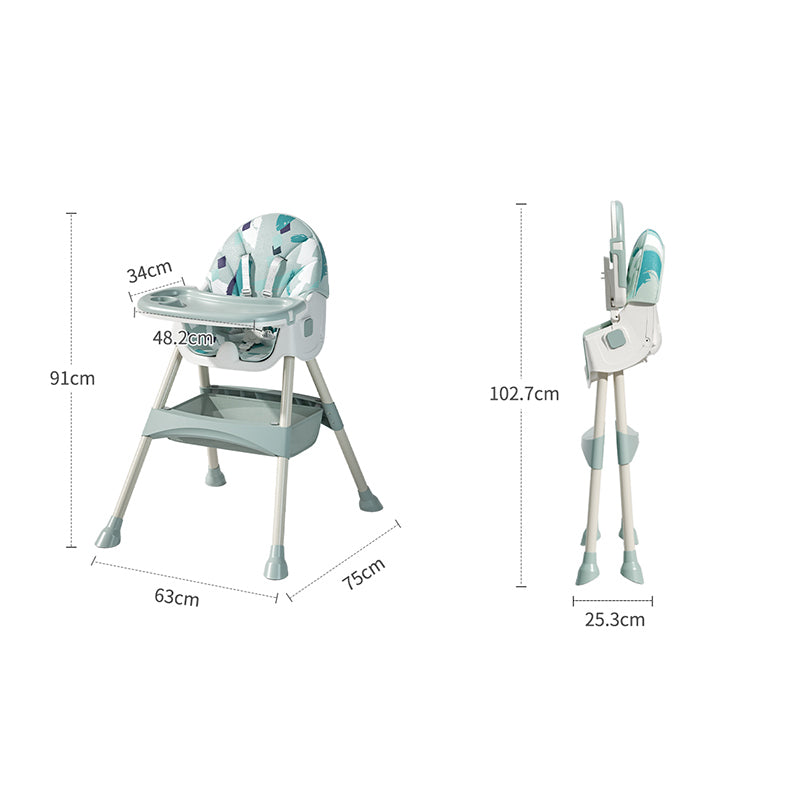 Chaise haute pour enfant 2 en 1 Comfort - Vert Ornement