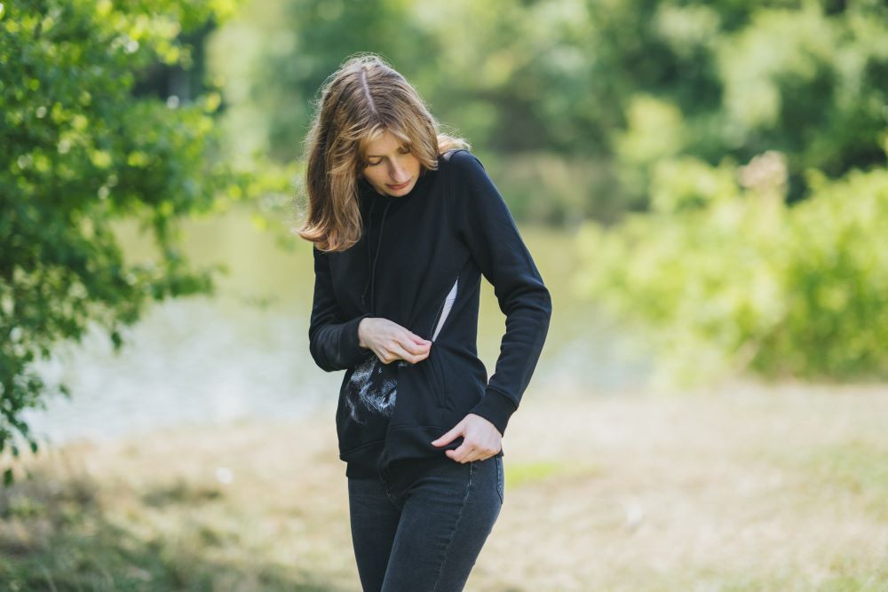 Sweat d’allaitement Monkey Mum® noir - petit singe