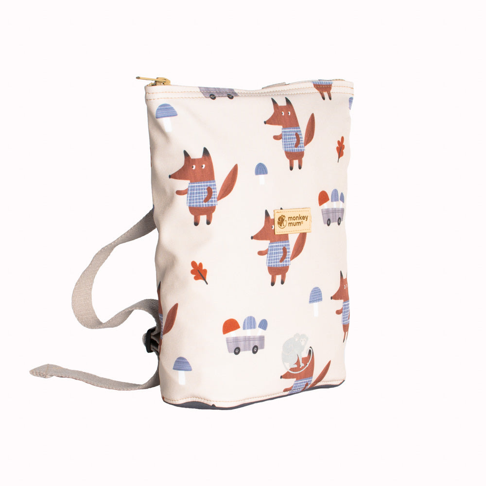 Petit sac à dos softshell pour enfant Monkey Mum® - Renards aux champignons