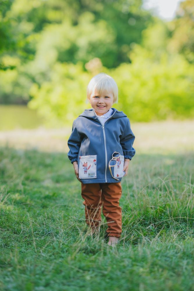 Veste softshell pour enfant avec membrane Monkey Mum® - Excursion mystérieuse avec un renard