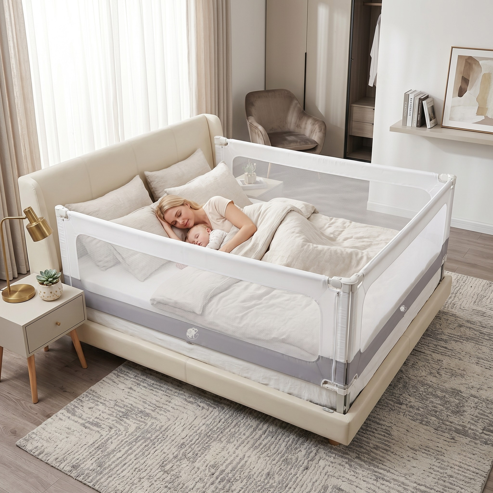 Barrière de lit et parc Monkey Mum® 2 en 1 Smart - déballé