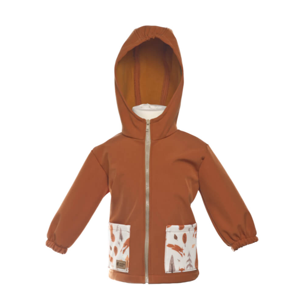 Veste softshell pour enfant avec membrane Monkey Mum® - Feuilles d’automne