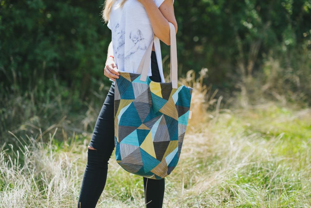 Monkey Mum® Petit sac en tissu pour accessoires Carrie - Charme géométrique