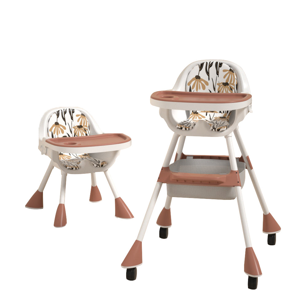 Chaise haute pour enfants 2 en 1 Simple - Coffee Red