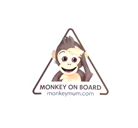 Autocollant pour voiture Monkey Mum® - Blanc