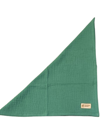 Couche en mousseline Monkey Mum® - Vert foncé