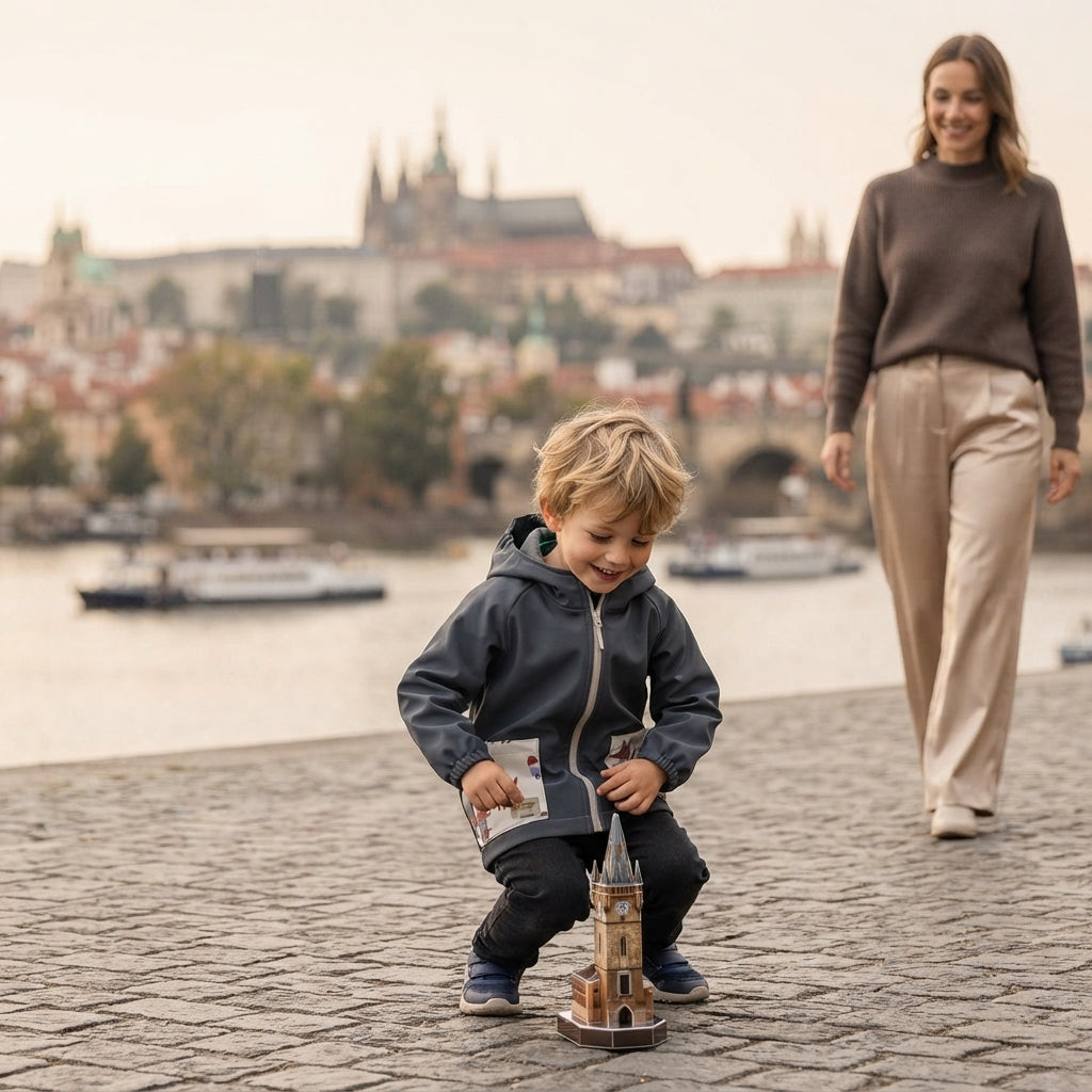 Veste softshell pour enfant avec membrane Monkey Mum® - Excursion mystérieuse avec un renard
