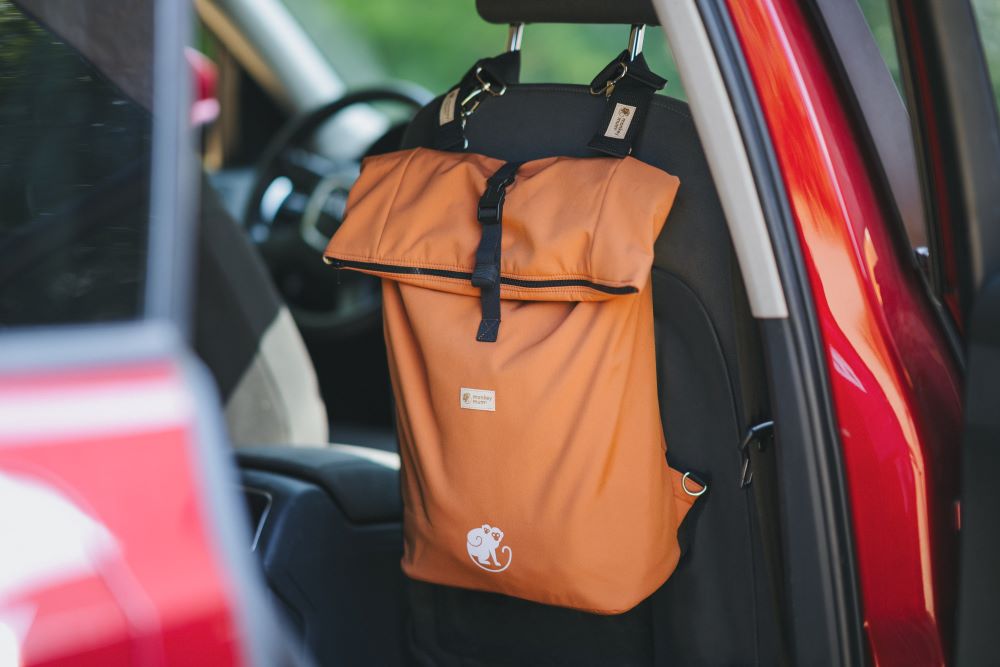 Monkey Mum® Sac à dos intégré en sergé pour porte-bébé Carrie - Charme de la géométrie
