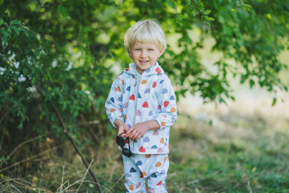 Veste softshell pour enfant avec membrane Monkey Mum® - Amanites multicolores