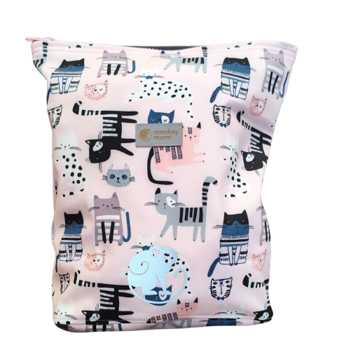 Petit sac à dos softshell pour enfant Monkey Mum® - Chats - Rose