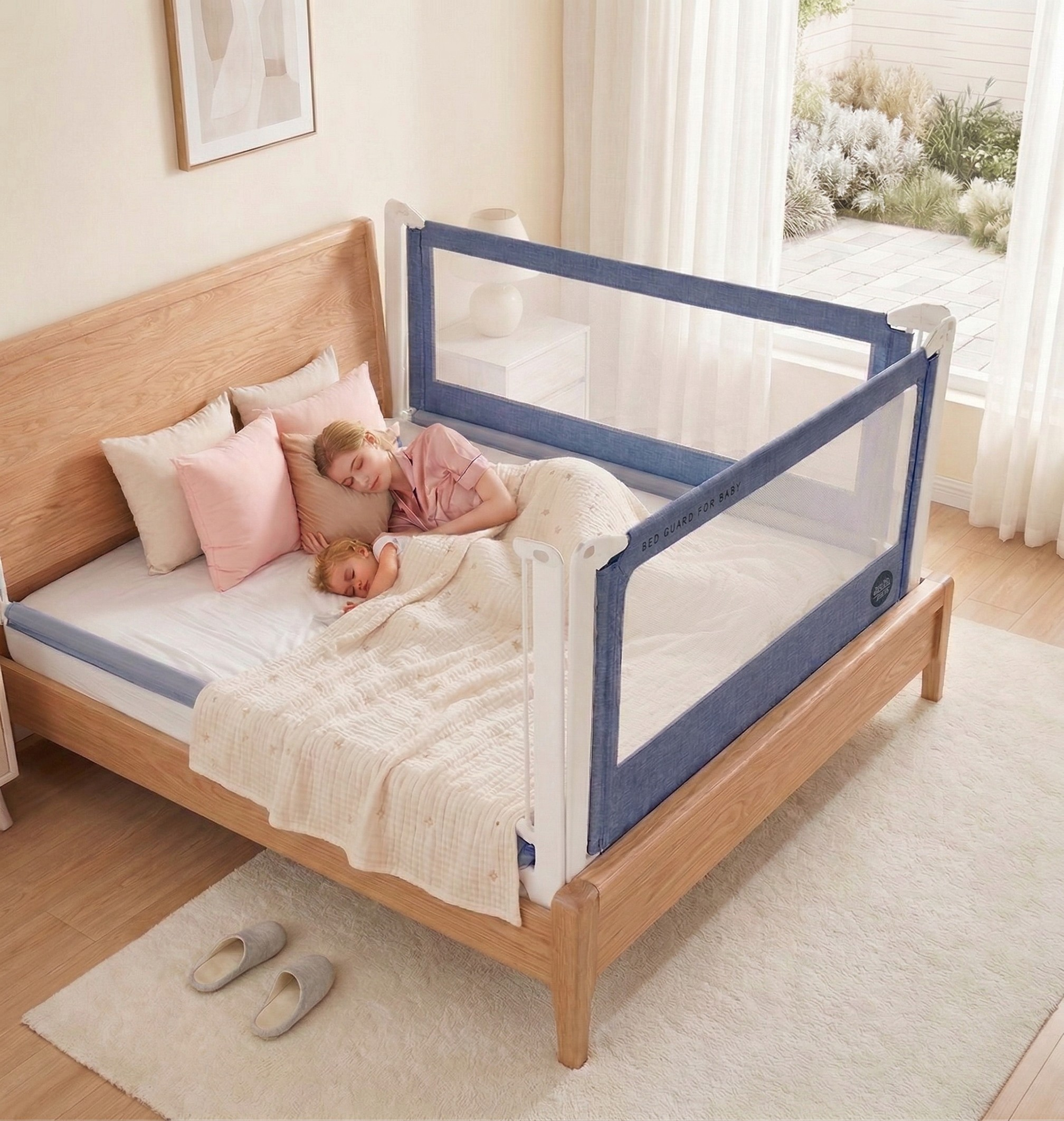 Barrière de lit Monkey Mum® Popular - bleu foncé - design - fin de série
