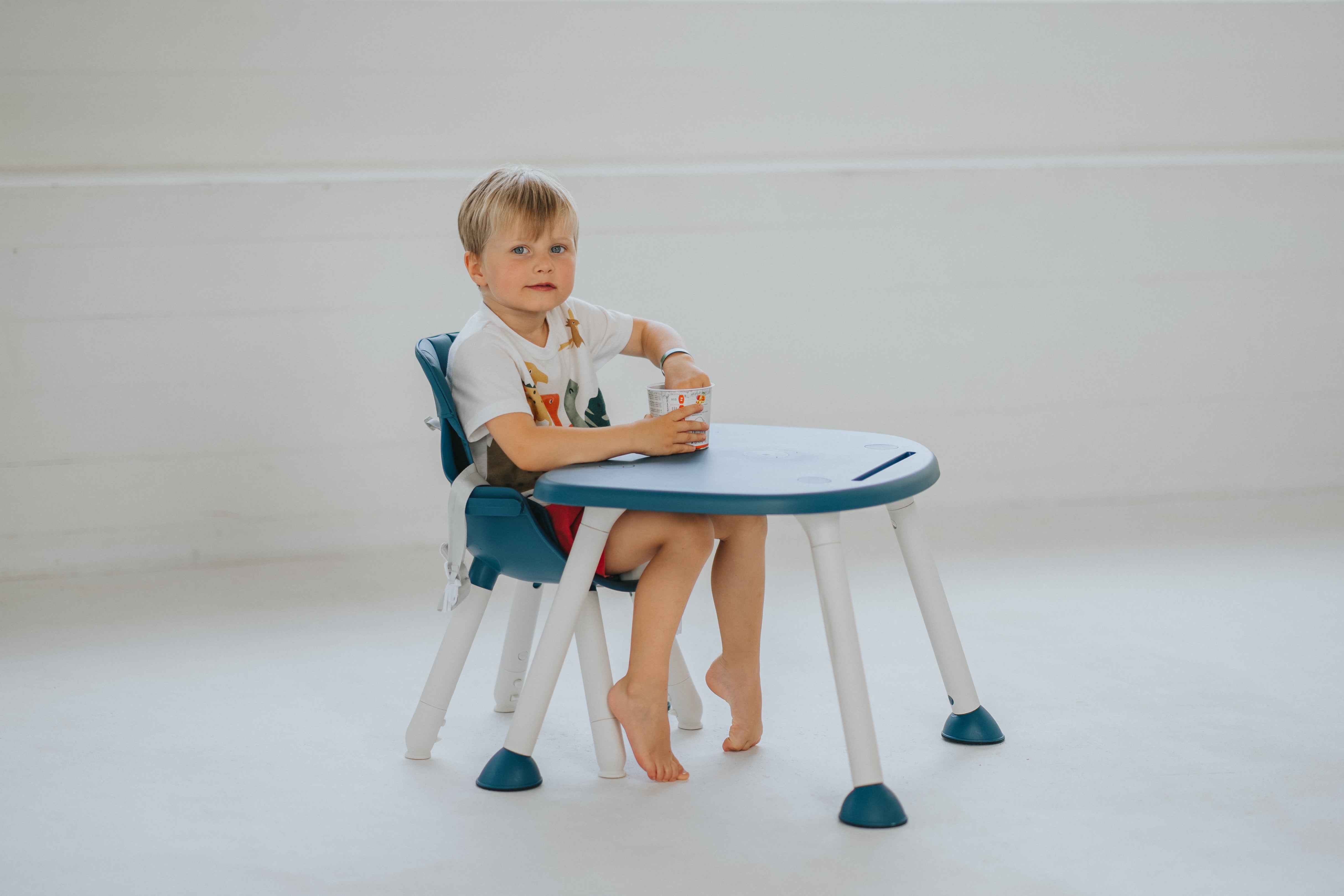 Chaise haute pour enfant 2 en 1 Grow - Bleu - déballée