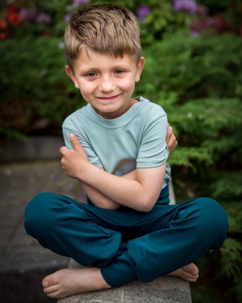 Pantalon de survêtement ample pour enfants, LIGHT, vert bouteille