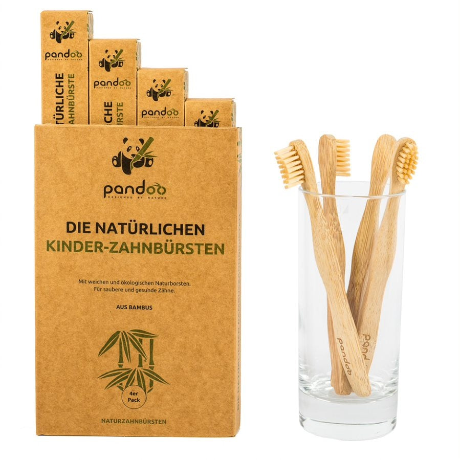 Brosse en bambou pour enfants Medium Soft - 4 pcs