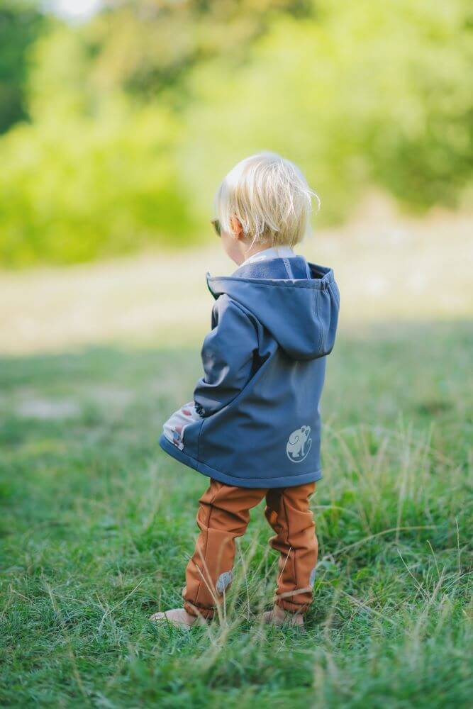 Pantalon enfant softshell avec membrane Monkey Mum® - Feuilles d’automne