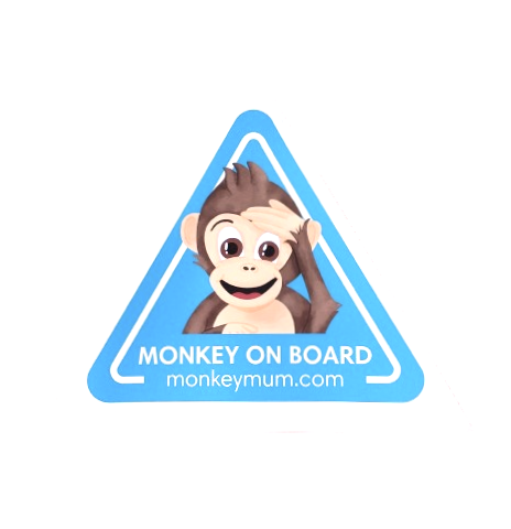 Autocollant pour voiture Monkey Mum® - Bleu