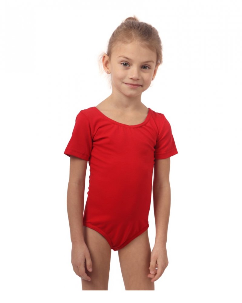Maillot de gymnastique pour filles, rouge