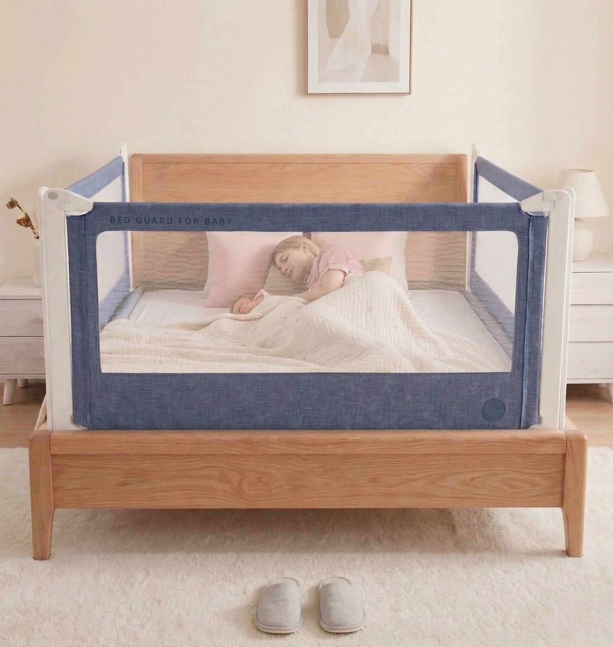 Barrière de lit Monkey Mum® Popular - bleu foncé - design - fin de série