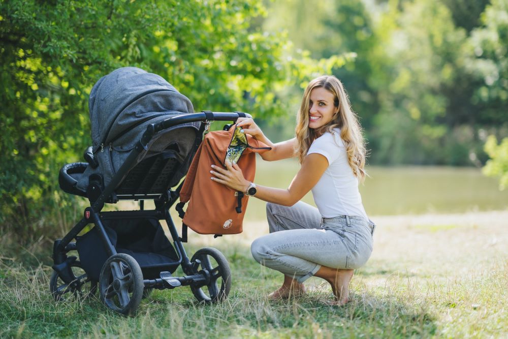 Monkey Mum® Sac à dos intégré en sergé pour porte-bébé Carrie - Obscurité argentée