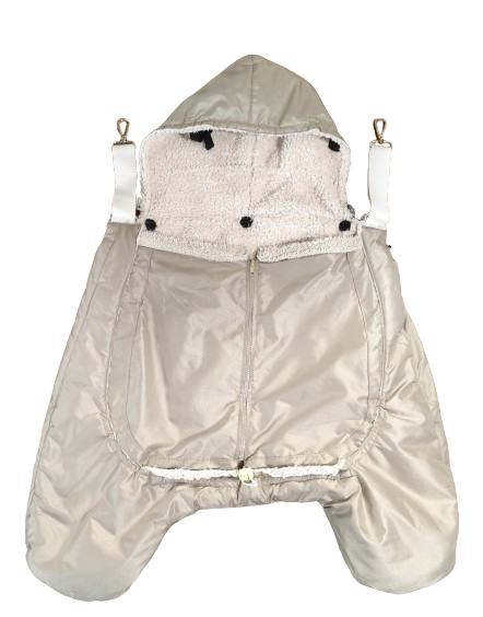 Monkey Mum® Manteau isolant en tissu déperlant avec laine d’agneau pour porte-bébé ou poussette Carrie - 2e qualité - Beige - Petit