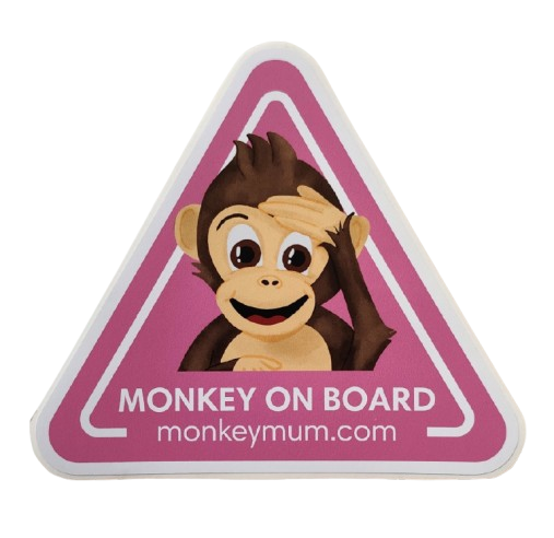 Autocollant pour voiture Monkey Mum® - Rose