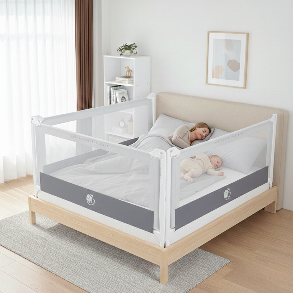 Barrière de lit Monkey Mum® Popular - gris clair