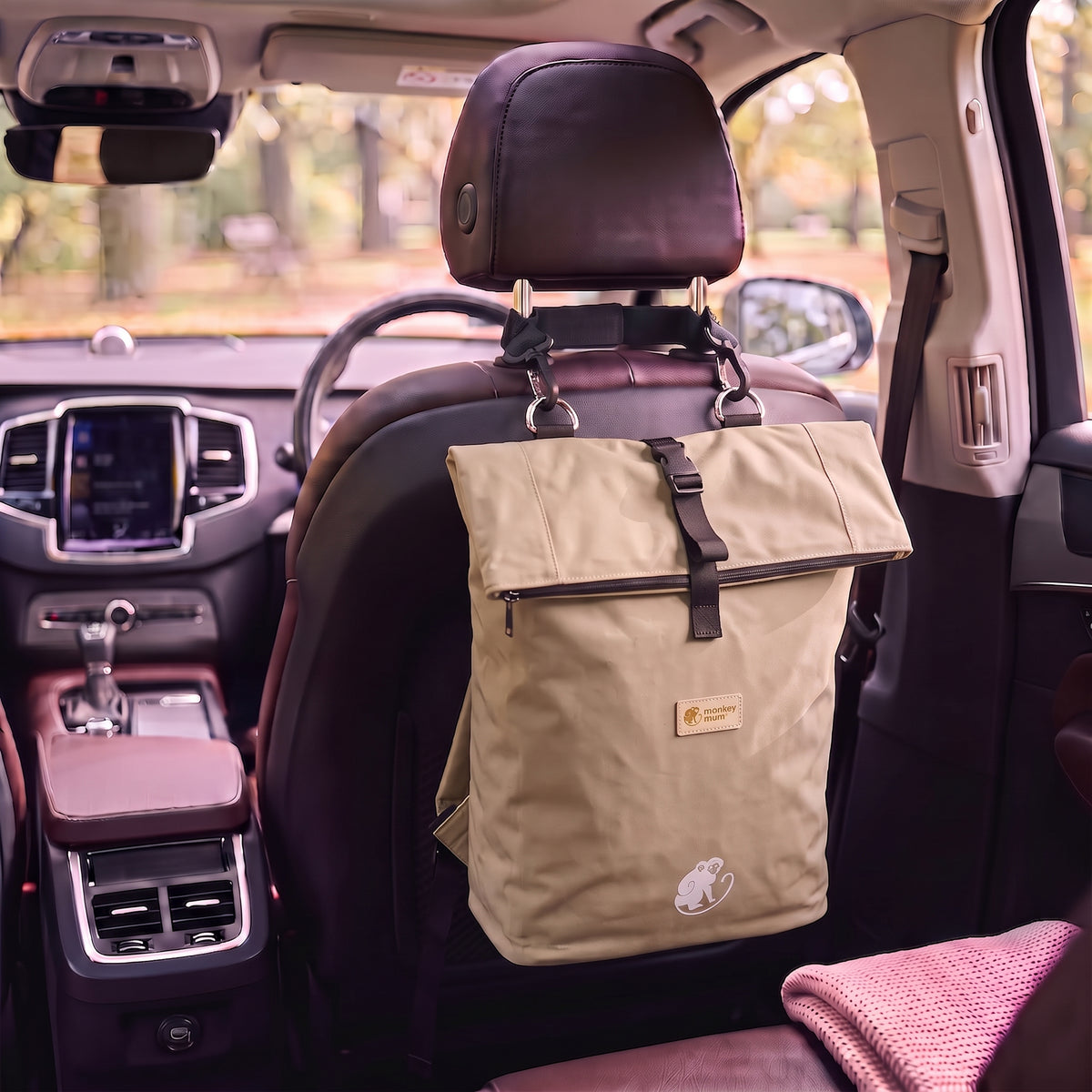 Monkey Mum® Sac à dos en sergé pour poussette – Sable du désert
