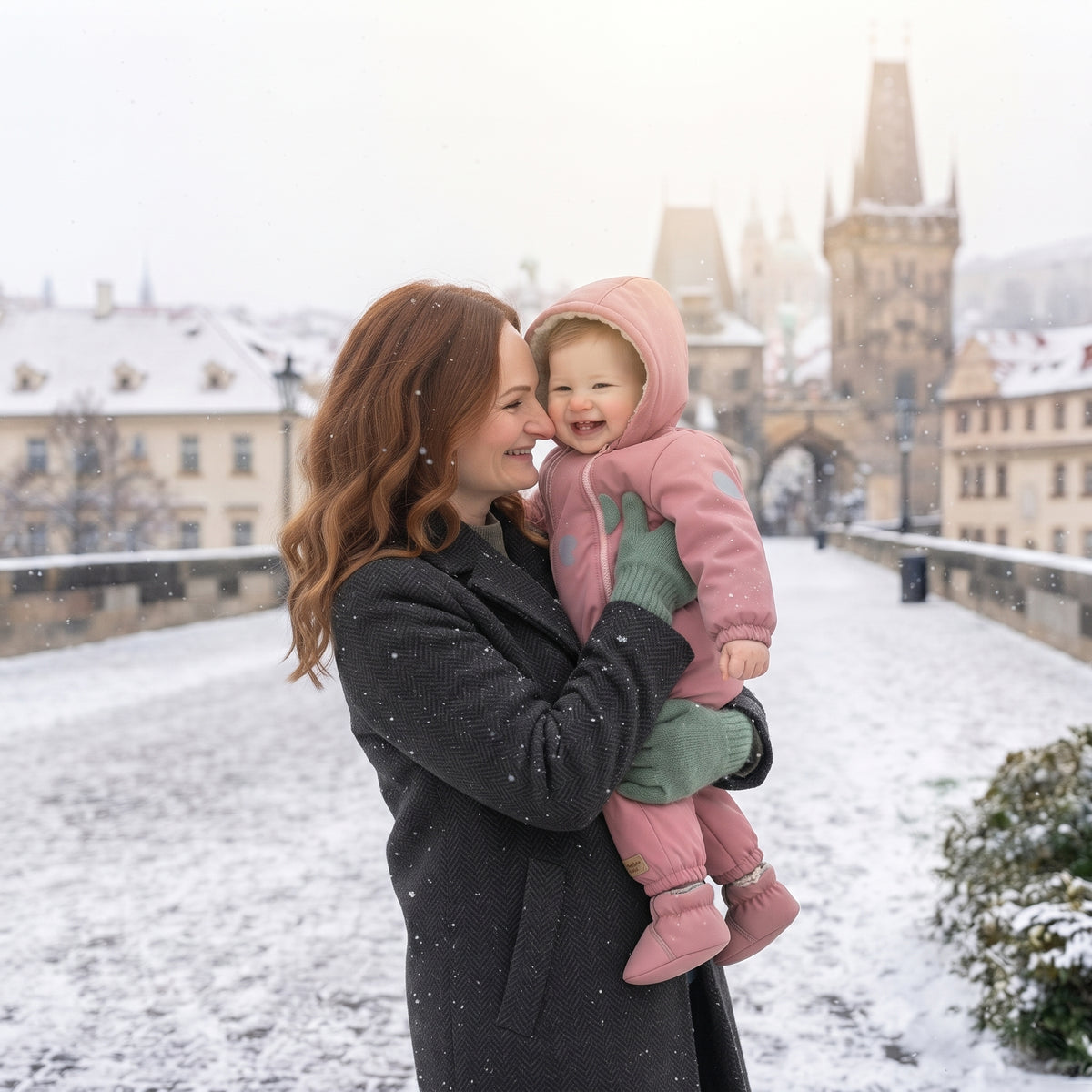 Monkey Mum® Combinaison d’hiver softshell enfant avec doublure en mouton - Petite brebis rose - t. 62/68, 74/80