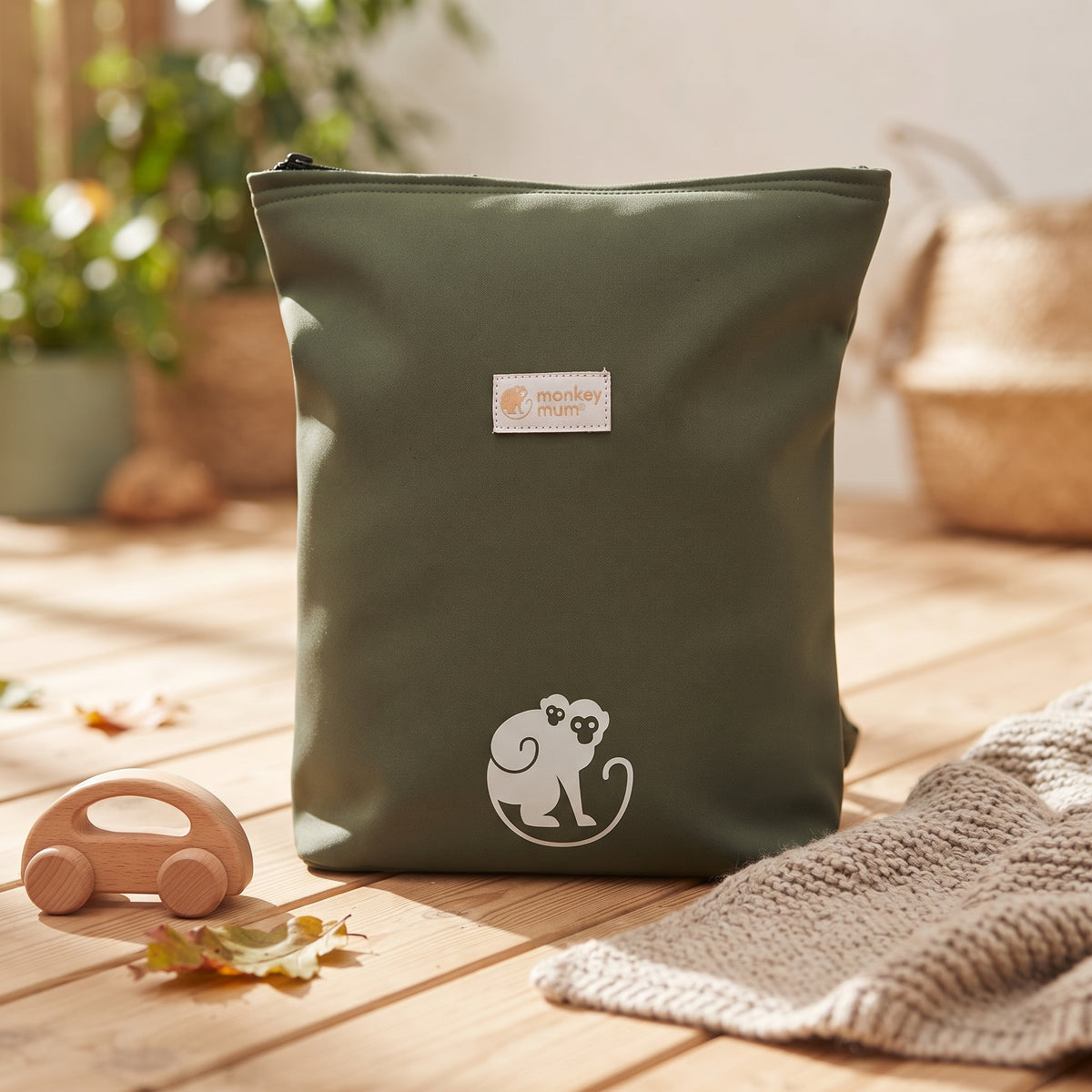 Petit sac à dos softshell pour enfant Monkey Mum® - Vert foncé