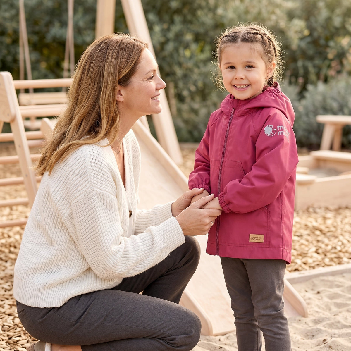 Monkey Mum® Veste coupe-vent avec manches raglan - Bordeaux
