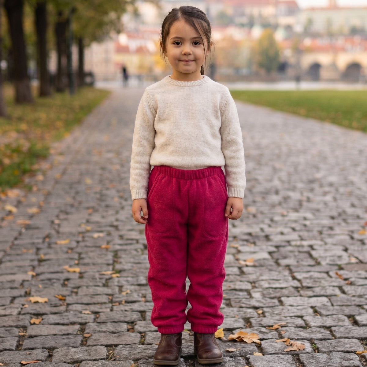 Monkey Mum® Pantalons de jogging en polaire - Bordeaux